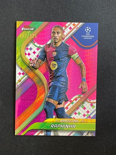 Raphinha 2024 Topps Finest Pink Prism Refractor /125