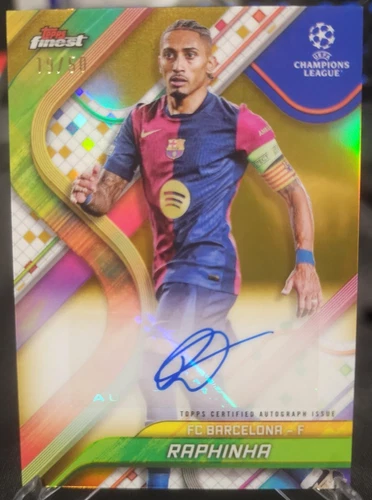Raphinha 2024 Topps Finest True Gold Refractor /50