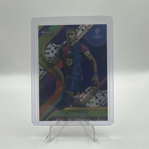 Raphinha 2024 Topps Finest UEFA Purple Lava Refractor /199