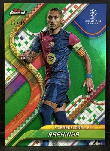 Raphinha 2024 Topps Finest Verde Refractor /99