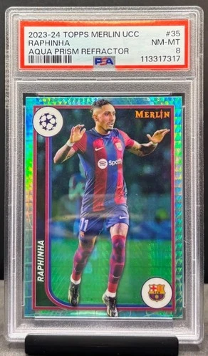 Raphinha 2023 Topps Merlin Chrome Aqua Prism