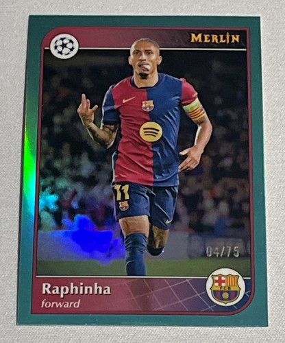 Raphinha 2024 Topps Merlin Chrome Aqua Refractor /75