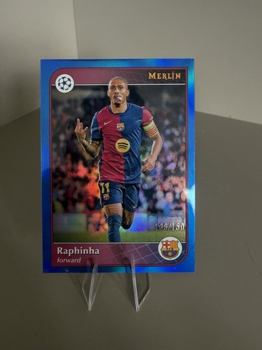 Raphinha 2024 Topps Merlin Chrome Blue Refractor /150