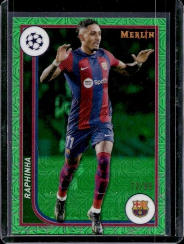 Raphinha 2023 Topps Merlin Chrome Green Refractor /99