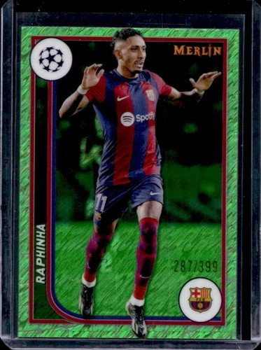 Raphinha 2023 Topps Merlin Chrome Neon Green Refractor /399