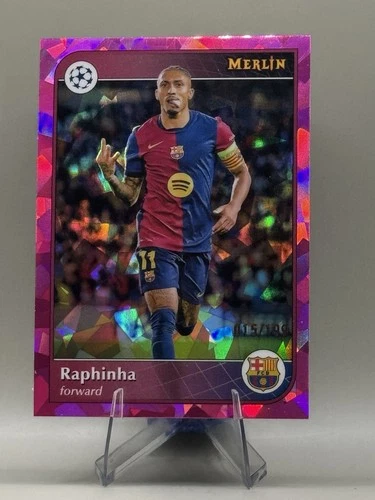 Raphinha 2024 Topps Merlin Chrome Pink Atomic Refractor /199