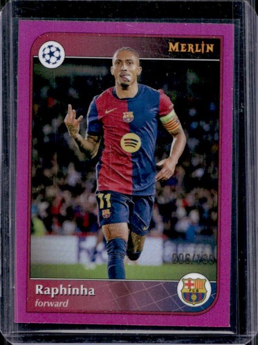 Raphinha 2024 Topps Merlin Chrome Pink Refractor /199