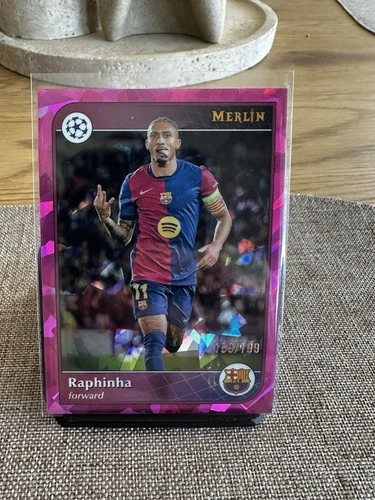 Raphinha 2024 Topps Merlin Chrome Pink Shimmer /199