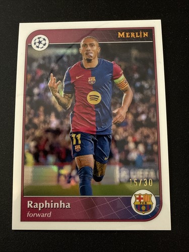 Raphinha 2024 Topps Merlin Chrome White /30