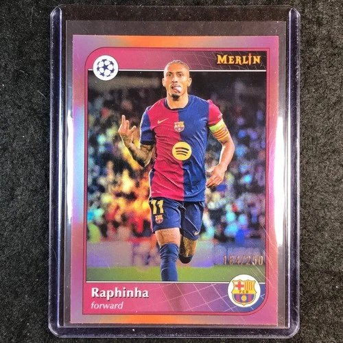 Raphinha 2024 Panini Merlin UEFA Club Comp Rose Gold /250