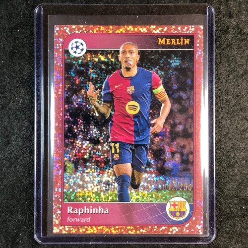 Raphinha 2024 Topps Merlin UEFA Club Comp Rose Gold Speckle /250