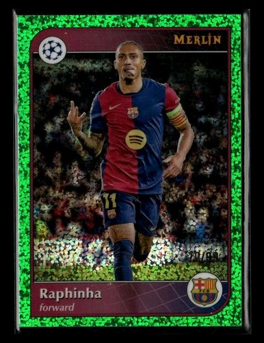 Raphinha 2024 Panini Merlin UEFA Club Competitions Green Speckle /99