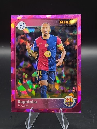 Raphinha 2024 Topps Merlin UEFA Club Competitions Pink Refractor /199