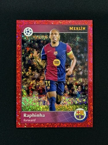 Raphinha 2025 Topps Merlin UEFA Club Competitions Red Speckle /5