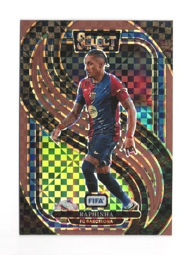 Raphinha 2024 Panini Select Bronze Checker Prizm /75