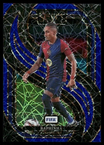 Raphinha 2024 Panini Select FIFA Blue Lazer Prizm