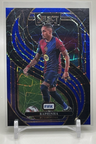 Raphinha 2024 Panini Select FIFA Blue Lazer Prizm