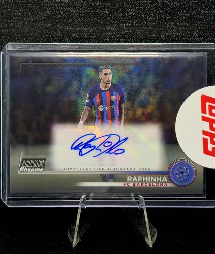 Raphinha 2022 Topps Stadium Club Cromo UEFA Negro Refractor /10