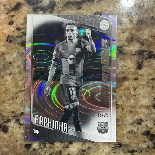 Raphinha 2025 Topps UEFA Club Competitions Black & White Foil /75