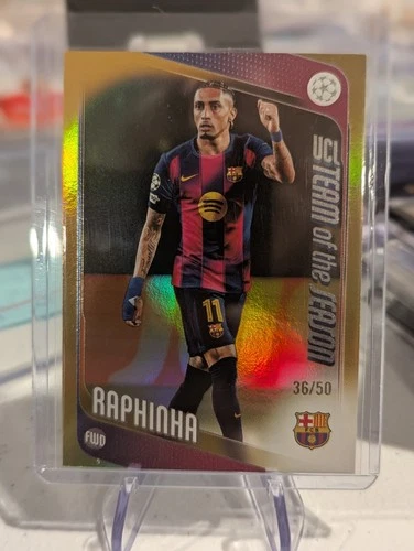Raphinha 2025 Topps UEFA Club Competitions Gold /50