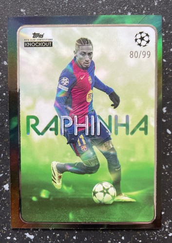 Raphinha 2024 Topps UEFA Club Competitions Knockout Green /99
