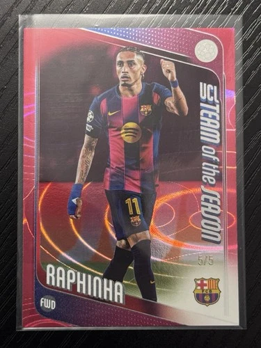 Raphinha 2025 Topps UEFA Club Competitions Red Raindrops /5