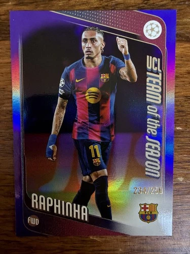 Raphinha 2025 Topps UEFA Viola /250