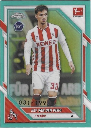 Rav van den Berg 2025 Topps Chrome Bundesliga True Aqua /199