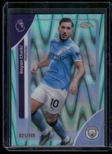 Rayan Cherki 2026 Topps Chrome Aqua Raywave /199