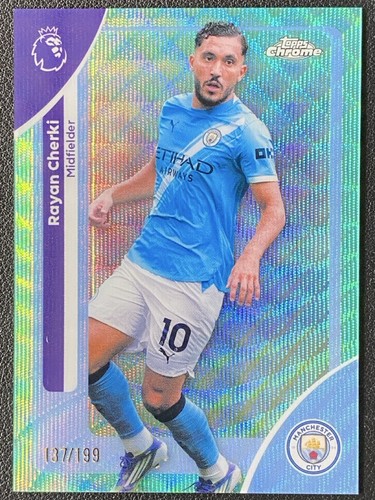 Rayan Cherki 2026 Topps Chrome Aqua Wave /199