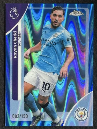 Rayan Cherki 2025 Topps Chrome Blue RayWave /150