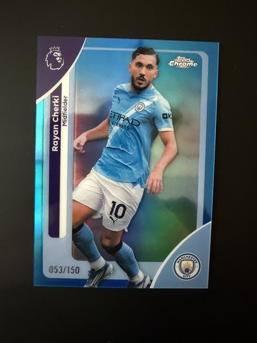 Rayan Cherki 2025 Topps Chrome Blue Refractor /150