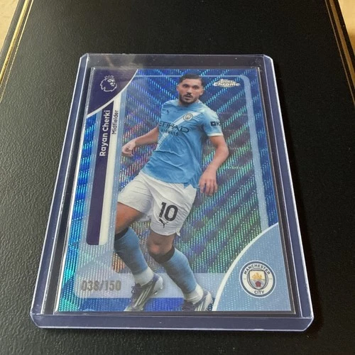Rayan Cherki 2025 Topps Chrome Blue Wave Refractor /150