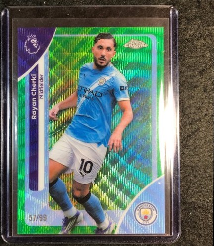Rayan Cherki 2026 Topps Chrome Green Wave /99