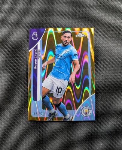 Rayan Cherki 2025 Topps Chrome Lava Refractor Gold /50
