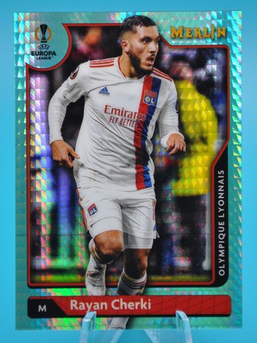 Rayan Cherki 2021 Topps Chrome Merlin Aqua Prism Refractor #59