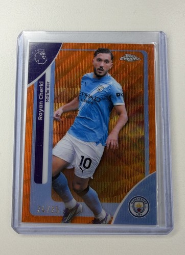 Rayan Cherki 2025 Topps Chrome Orange Wave /25