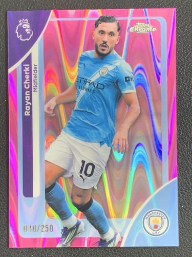 Rayan Cherki 2025 Topps Chrome Pink RayWave /250
