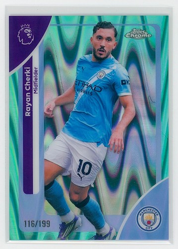 Rayan Cherki 2026 Topps Chrome Premier League Aqua RayWave Refractor #126