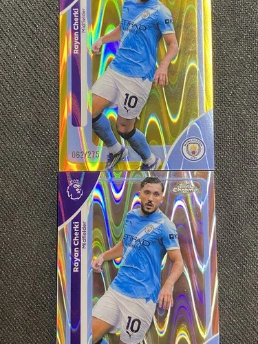 Rayan Cherki 2025 Topps Chrome Premier League Yellow RayWave /275