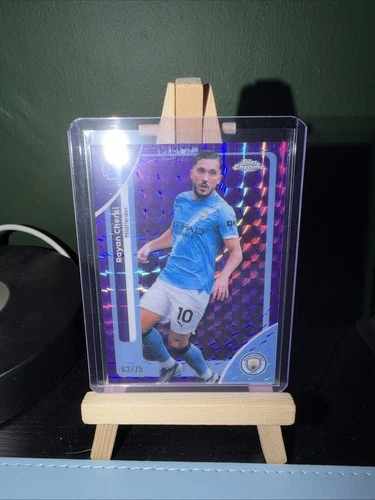 Rayan Cherki 2026 Topps Chrome Purple Geometric /75
