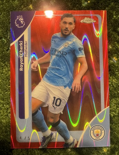 Rayan Cherki 2025 Topps Chrome Red RayWave Refractor /5