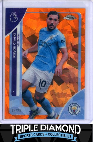 Rayan Cherki 2026 Topps Chrome Sapphire EPL Orange Refractor /25
