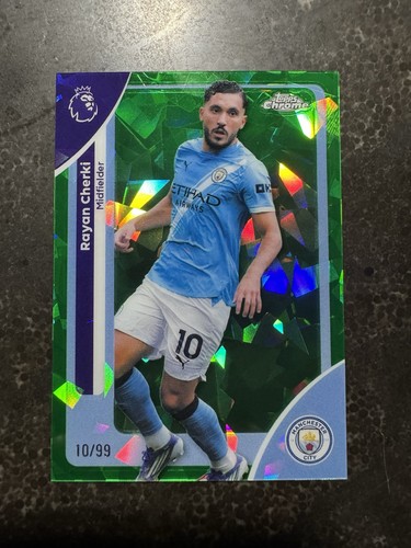 Rayan Cherki 2026 Topps Chrome Sapphire Green Refractor /99