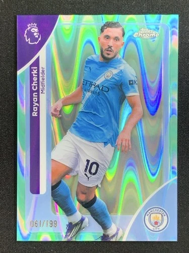 Rayan Cherki 2026 Topps Cromo Premier League Aqua RayWave /199