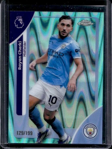 Rayan Cherki 2026 Topps Cromo Premier League Aqua RayWave Refractor /199