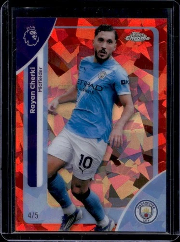 Rayan Cherki 2026 Topps Cromo Zafiro Premier League Red Refractor /5