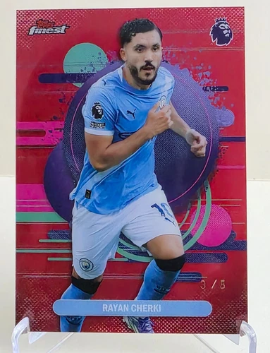 Rayan Cherki 2025 Topps Finest Red Refractor /5