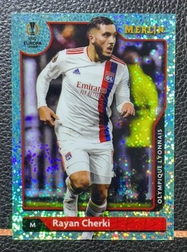 Rayan Cherki 2021 Topps Merlin Chrome Aqua /199