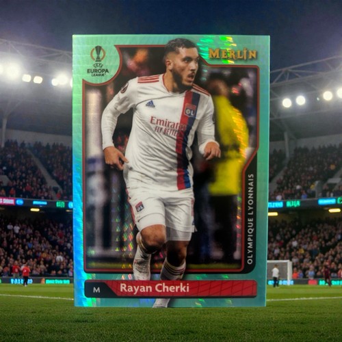 Rayan Cherki 2021 Topps Merlin Chrome Aqua